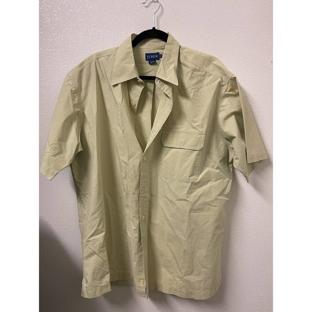 J. Crew 100% Cotton Green Oxford Short Sleeve Size Large L Shirt​